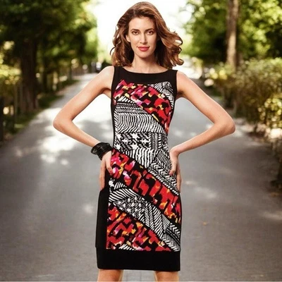 Vestido Lápiz Joseph Ribkoff Geométrico Acuarela Atsty Ecléctico Carrera Fiesta 8 Foto 1 de 4