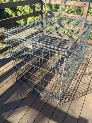 32”36”48” Cajón Grande Perrera Plegable 2 Puertas con Bandeja Interior Exterior Foto 1 de 4