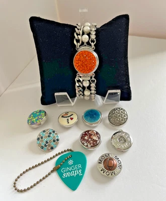 Ginger Snaps Brand- Multi-Chain Bracelet w/ 8 Snaps, Remover & Pendant - Image 1 of 4