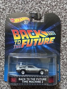 Hot Wheels Back Future Time Machine 2 New Card 50th Retro Entertainment DeLorean - Picture 1 of 4