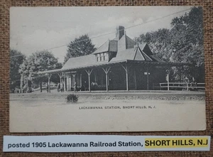 verschickt 1905 Lackawanna Bahnhof, SHORT HILLS, N.J Postkarte LITHO S/W - Bild 1 von 2