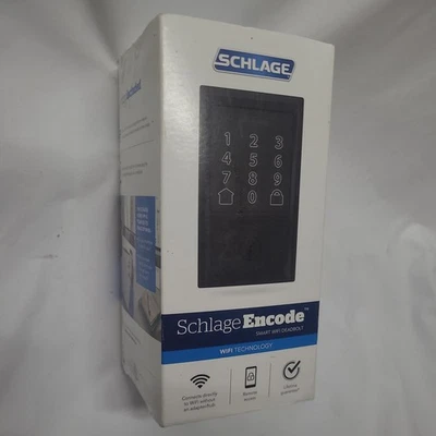 Schlage Encode Century Wifi Deadbolt Matte Black BE489WBCEN622 NEW - Image 1 of 3