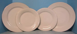 Charter Club White Grand Buffet Gold Fine Line Porcelain Dinner Salad Plate 4 Pc - Picture 1 of 8