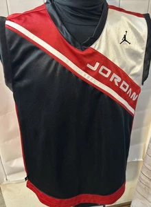 Michael Jordan NIKE Air Jordan YOUTH L Jersey Jumpman Black Red White - Picture 1 of 6