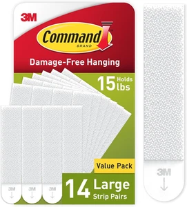 Large Picture Hanging Strips Value Pack, 14 Pairs, PH206-14NA, White - Picture 1 of 6