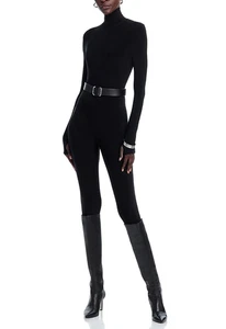 Traje de gato Norma Kamali para mujer con cuello falso negro talla L - Imagen 1 de 6