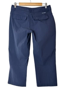 Columbia Cargo Pants Women's Size 8 Navy Blue Outdoor Hiking Stretch Capri Camp - Picture 1 of 9