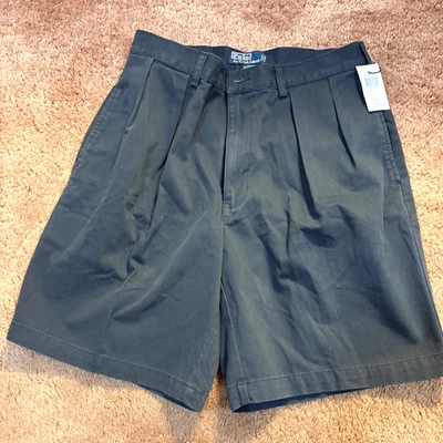 Ralph Lauren Polo Men's Classic Chino Pleated Navy Shorts Size 33 - New - Image 1 of 4