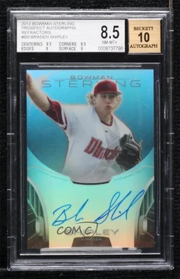 2013 Bowman Sterling Prospect Refractor /150 Braden Shipley BGS 8.5 Auto - Image 1 of 2