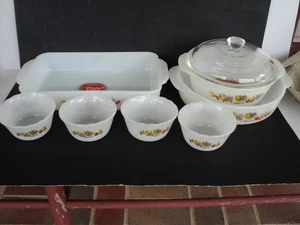 Vintage Set Of 8 pieces Fire King Chanticleer Rooster In OrIginal Box - New NOS - Picture 1 of 11