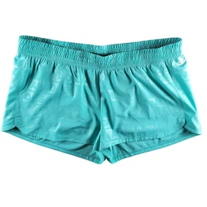 Adidas Womens XL Pacer Woven Deboss Training Running Shorts Mint Blue HN0833 New - Picture 1 of 5