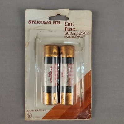 Sylvania GTE Cartridge Fast Acting Fuses 60 AMP, 250 V Non-Renewable Pkg of 2 - Image 1 of 2