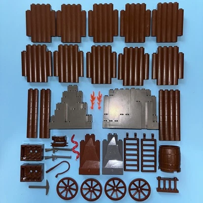 LEGO Lote Western Cowboy Fortress Piezas Lote 30140 Pared de Troncos Marrón 6769 6762 6249 4 Foto 1 de 4