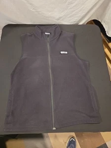 Men's Columbia Fleece Vest Black Size Large PFG Performance Fishing Gear Zip - Picture 1 of 10