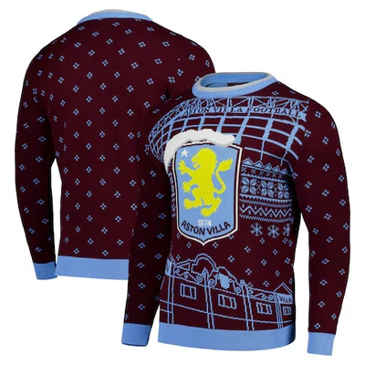 Aston Villa North Pole Stadium Christmas Jumper - Claret - Unisex - Image 1 of 3