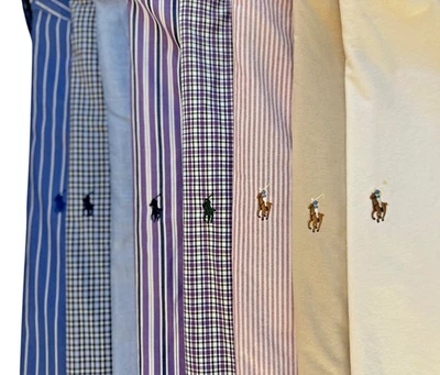 RALPH LAUREN LOT OF 8 Button Front  Long Sleeve  SIZE 15 15 1/2 1/2-34/35 # 31 - Image 1 of 4