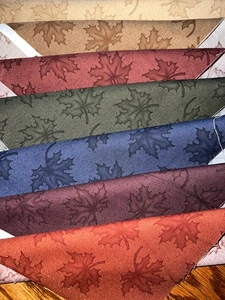 LOT 7 "Quilt Connection" Kansas Troubles Quilters MODA MAPLE LEAF 7 Colors - Picture 1 of 2