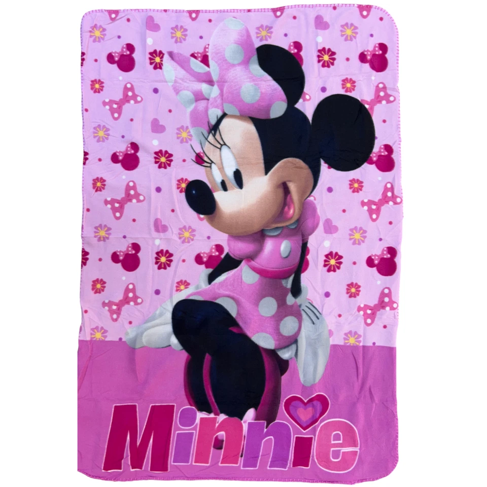 PLAID MINNIE DISNEY COPERTA IN 100% POLIESTERE 220 GSM 100 X 140 CM PER BAMBINI - Immagine 1 di 4