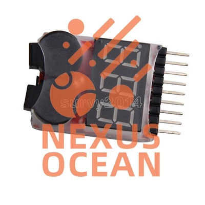 1-8S Lipo/Li-ion/Fe Battery Voltage 2IN1 Tester Low Voltage Buzzer Alarm Module - Image 1 of 4