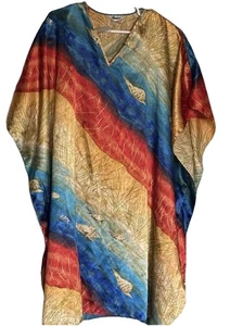Vintage Caftan Women One Size Cruise Seashore Seashell Coverup Boho Resort - Picture 1 of 9