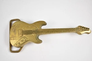 Vintage 1978 Baron Buckle Solid Brass BBB Electric Guitar Belt Buckle - Picture 1 of 4
