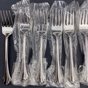 Oneida BANCROFT Stainless Salad Forks Lot of Six Unused Flatware 6 3/4" USA - Imagen 1 de 6