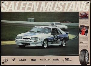 Original 1986 Dealer Advertising Poster SCCA SALEEN MUSTANG 27 x 37 1/2" SCCA - Picture 1 of 1