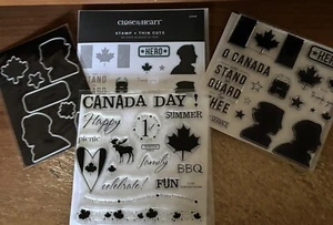 CTMH Z3958 THIN CUTS & D2024 WE STAND ON GUARD FOR THEE & D1291 CELEBRATE CANADA - Picture 1 of 9