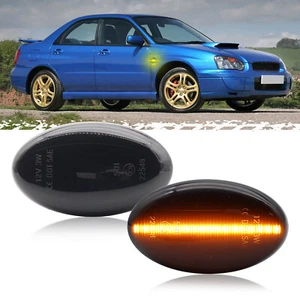 2x Negro LED Luz Lateral Intermitente Subaru Impreza Wrx 02-07 Forester E9 - Imagen 1 de 10
