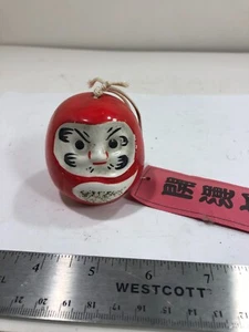 A Kotobuki Japanese Wind Chime Ceramic Red Daruma Made in Japan - Picture 1 of 3