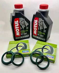Sellos antipolvo aceite horquilla SKF 48mm KYB Kayaba Kit de renovación 2x 1Lt Motul 5w Motocross - Imagen 1 de 4