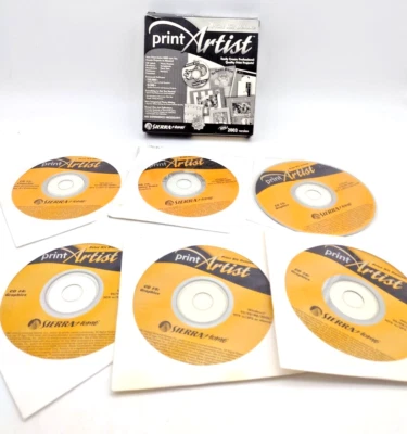 Vintage Print Artist 2003 Print Kit Deluxe PC CD 6 Discs Sierra Home - Image 1 of 3