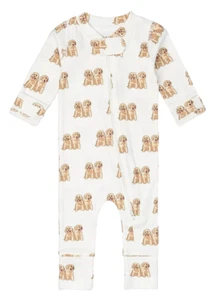 M+A de Monica + Andy Algodón Orgánico Género Neutro Bebé Una Pieza Talla 3-6M Perrito - Imagen 1 de 8