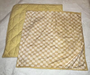 Golden Gate Yellow 2 WEST ELM “Nomad” 100% Cotton Euro Pillow Shams 26”x26” - Picture 1 of 5
