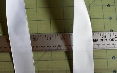 OFFRAY  WHITE  SATIN  RIBBON  SINGLE FACE   4.75  YARDS  X  1 1/2  INCHES   WIDE - Image 1 of 2