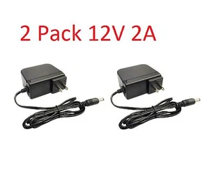 2 Pack 12V 2000mA 12 Volt DC 2 Amp Surveillance Camera Power Supply FIT Lorex - Picture 1 of 1