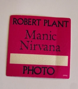 Robert Plant Manic Nirvana Tour Pase Fotográfico Vintage Rock Led Zepplin Cantante - Imagen 1 de 2