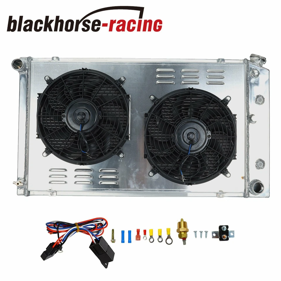 3 Row Radiator+Shroud+Fan+Relay Kit 161 For 1973-1986 Chevy/GMC C/K C10 C20 C30 - Image 1 of 4