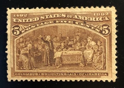 US Stamp #234, 5c, Columbian Exposition, MRG, VF/XF, NH. - Image 1 of 4