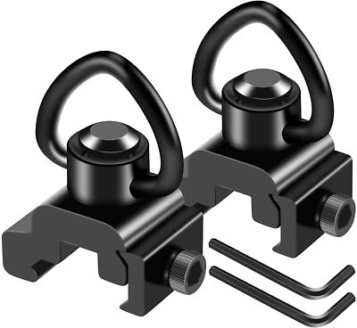 TPO Push Button QD quick release 1" sling swivel mount Set for Picatinny Rail 2pc