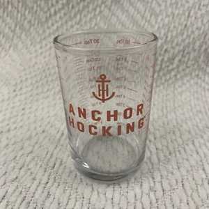 Vintage Anchor Hocking 5 oz Clear Glass Measuring Cup Red ml, TBS., TSP., oz. - Picture 1 of 11