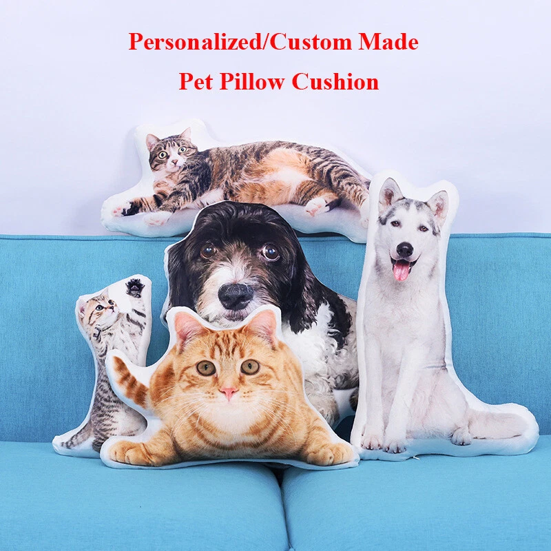 Personalized Custom Made Pet Dog Cat Cushion Pillow Toy Unique Special Gift - Image 1 of 4
