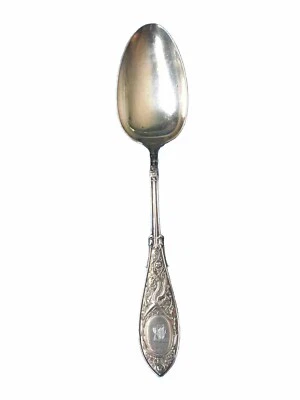 Arabesque Bird Phoenix  Sterling Silver Serving Spoon 8 1/4 Antique Harding 1875 - Image 1 of 4