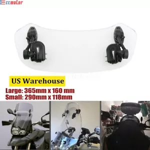 Motorcycle Adjustable Clip On Windshield Wind Screen Deflector Extension Spoiler - Picture 1 of 17