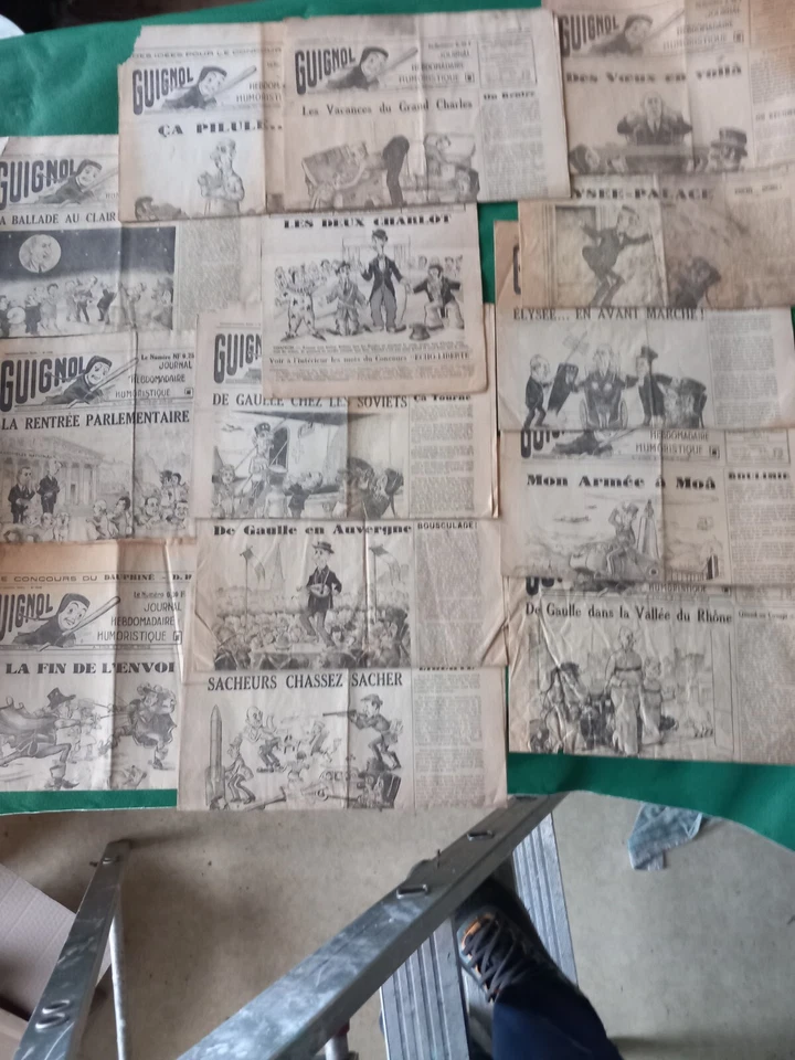 De Gaulle, 14 journaux "guignol" ( Lyon) années 60 - Photo 1/1