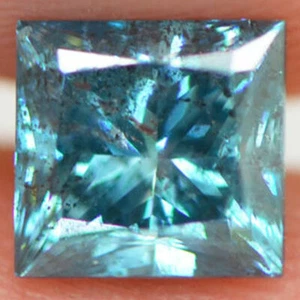 Princess Cut Diamond Fancy Blue Color One Carat Real Loose SI2 Natural Enhanced - Picture 1 of 9