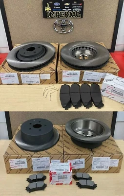 2014-2019 TOYOTA HIGHLANDER FRONT & REAR NEW BRAKE ROTORS & OEM BRAKE PADS - Image 1 of 4