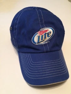  MILLER LITE BEER EMBROIDERED LOGO  BLUE BASEBALL CAP HAT Stap back - Picture 1 of 1