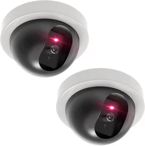 WALI Dummy Fake Security CCTV Dome Camera with Flashing Red LED Light with Secur - Picture 1 of 12