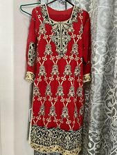 Pakistani/Indian Party Wear Dress, Black/red Color, 3 Piece